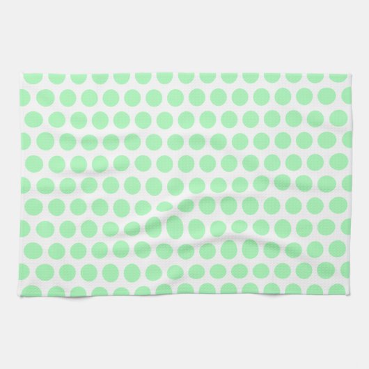 Mint Green Polka Dot Theedoek (Horizontaal)