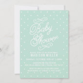 Mint Green Polka Dots Baby shower uitnodiging (Voorkant)