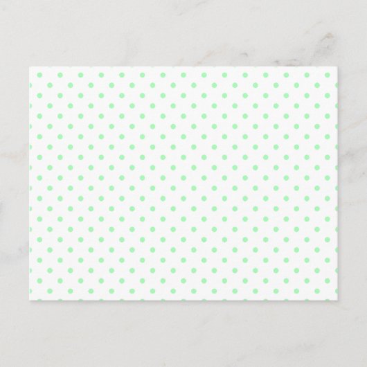 Mint Green Polka Dots Briefkaart (Voorkant)