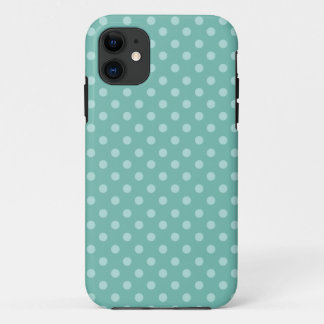 Mint Green Polka Dots Modern Pattern PD004 iPhone 11 Hoesje