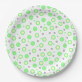 Mint Green Polka Dots Papieren Bordje (Voorkant)
