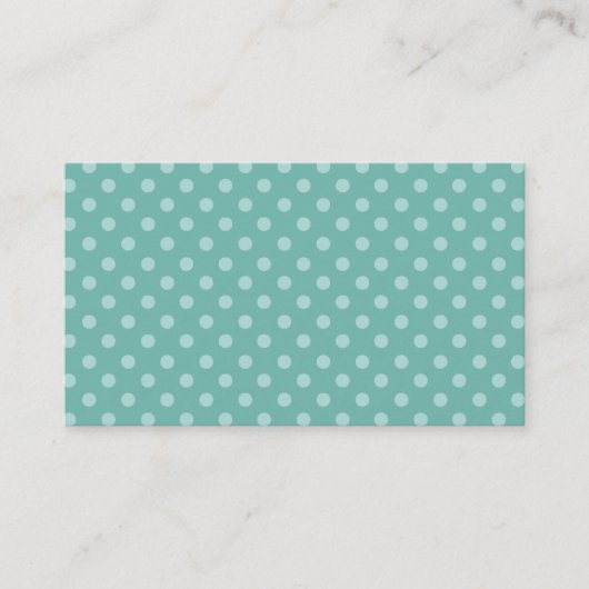 Mint Green Polka Dots Sjabloon PDot003 Visitekaartje (Voorkant)