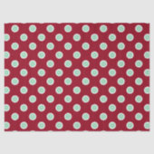 Mint Green Polka stippen op maroon tissuepapier (Voorkant)