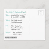 Mint Green Polka-Stippen・Woodland Fox・Custom Uitnodiging Briefkaart (Achterkant)