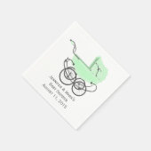 Mint Green Pram Custom Baby shower Papieren servet (Hoek)