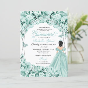 Mint Green Princess Dress Quinceanera Kaart