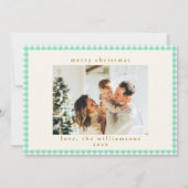 Mint Green Pset Aangepaste kerstfoto's Feestdagenkaart (Voorkant)