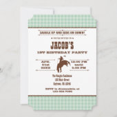Mint Green Pset Cowboy Rodeo Birthday Uitnodiging (Voorkant)