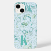 Mint green psychedelic monogram Case-Mate iPhone case (Achterkant)