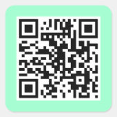 Mint Green QR CODE Sticker (Voorkant)