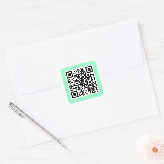Mint Green QR CODE Sticker (Envelop)