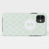 Mint Green Quatrefoil Monogram IPhone 5 Hoesje (Achterkant (horizontaal))