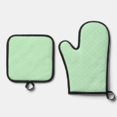 Mint Green Quatrefoil Ovenwant & Pannenlap Set (Voorkant)