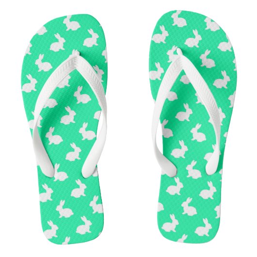 Mint Green Rabbit Teenslippers (Voetbed)