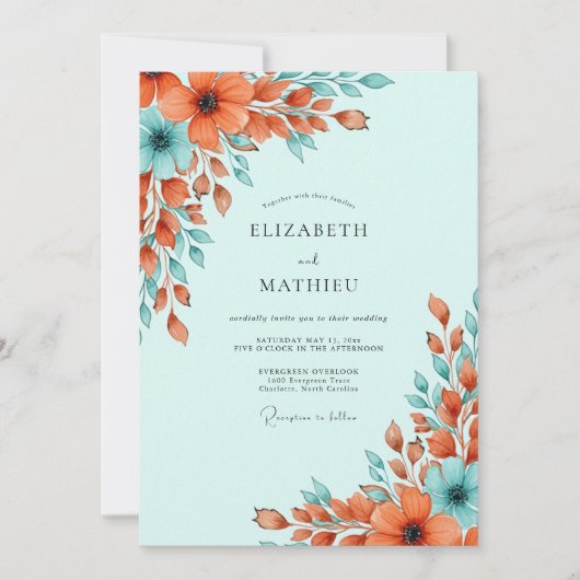 Mint Green Radiant Spring Wedding Kaart (Voorkant)