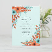 Mint Green Radiant Spring Wedding Kaart (Staand voorkant)