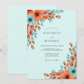 Mint Green Radiant Spring Wedding Kaart (Voorkant / Achterkant)