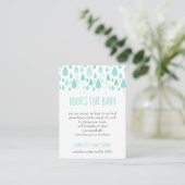 Mint Green Raindrops Boek Aanvraag Baby shower Informatiekaartje (Staand voorkant)