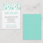 Mint Green Raindrops Boek Aanvraag Baby shower Informatiekaartje (Voorkant / Achterkant)