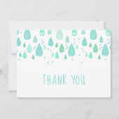 Mint Green Raindrops Dank u Bedankkaart (Voorkant)