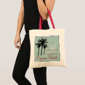 Mint Green Red Beach Wedding Palm Trees Tote Bag (Voorkant (product))