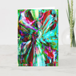 Mint Green Red Limoen Abstract Ribbon Flower Desig Kaart