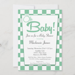 Mint Green Retro 50s Diner Baby shower Uitnodiging