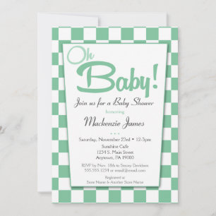 Mint Green Retro 50s Diner Baby shower Uitnodiging