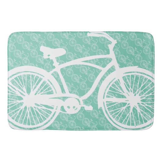 Mint Green Retro Boy's Fender fiets Badmat (Voorkant)