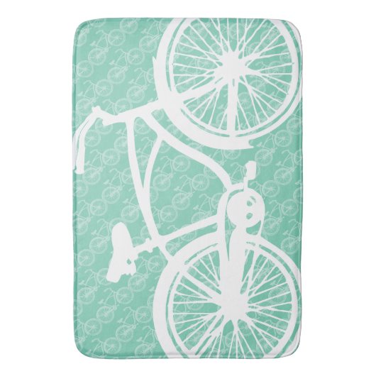 Mint Green Retro Boy's Fender  fiets Badmat (Voorkant Verticaal)