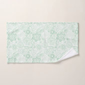 Mint-green retro flowers pattern bad handdoek (Handdoek)