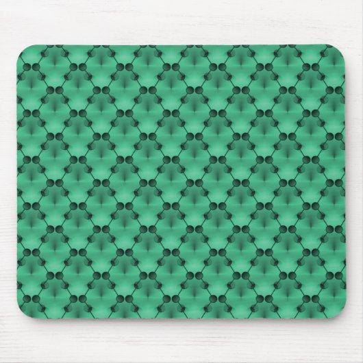 Mint Green Retro Funk Circles Mousepad Muismat (Voorkant)