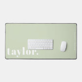 Mint Green Retro Typografie Gepersonaliseerd Bureaumat (Keyboard & Muis)