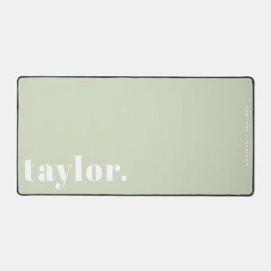 Mint Green Retro Typografie Gepersonaliseerd Bureaumat