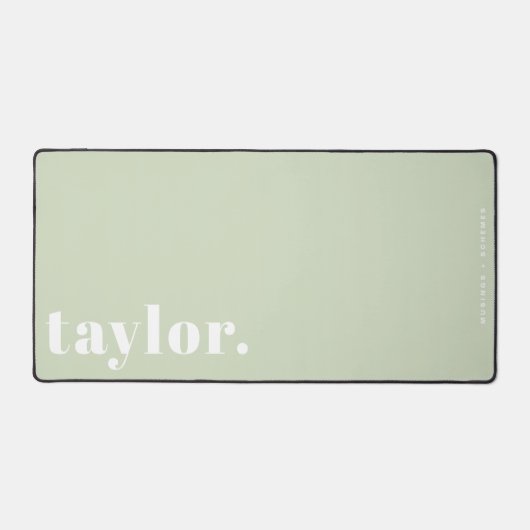 Mint Green Retro Typografie Gepersonaliseerd Bureaumat (Voorkant)