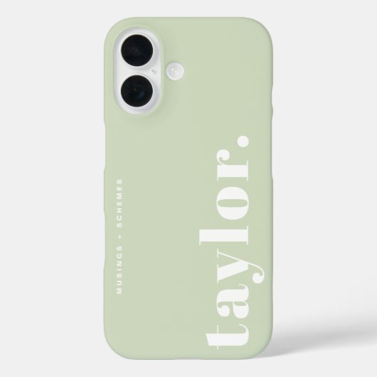 Mint Green Retro Typografie Gepersonaliseerd Case-Mate iPhone Case (Achterkant)