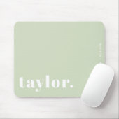 Mint Green Retro Typografie Gepersonaliseerd Muismat (Met muis)