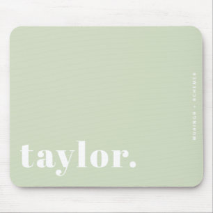 Mint Green Retro Typografie Gepersonaliseerd Muismat
