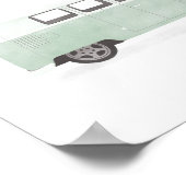 Mint Green Retro Van Nursery Decor Poster (Hoek)
