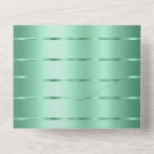Mint Green Ribbon Wedding All In One Uitnodiging (Achterkant)
