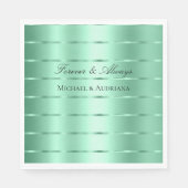 Mint Green Ribbon Wedding Vrijgezellenfeest Servet (Voorkant)