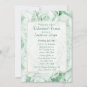 Mint Green Roos bruiloft repetitie diner Kaart (Voorkant)