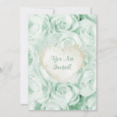 Mint Green Roos bruiloft repetitie diner Kaart (Achterkant)