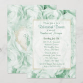 Mint Green Roos bruiloft repetitie diner Kaart (Voorkant / Achterkant)