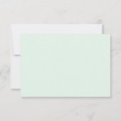 Mint Green Roos Damask Monogram Flat Card Kaart (Achterkant)
