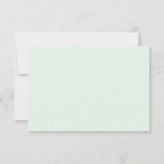 Mint Green Roos Damask Monogram Flat Card Kaart (Achterkant)
