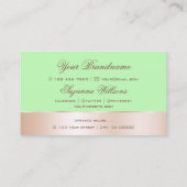 Mint Green Roos Gold Decor Cute Flower met Logo Visitekaartje (Achterkant)