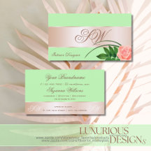 Mint Green Roos Gold Decor Flower met Monogram