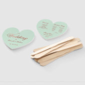 Mint Green Roos Gold Wedding Program Heart Handwaaier (Niet-gemonteerd)