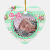 Mint Green & Roze kerstkeepomwille Ornament (Voorkant)